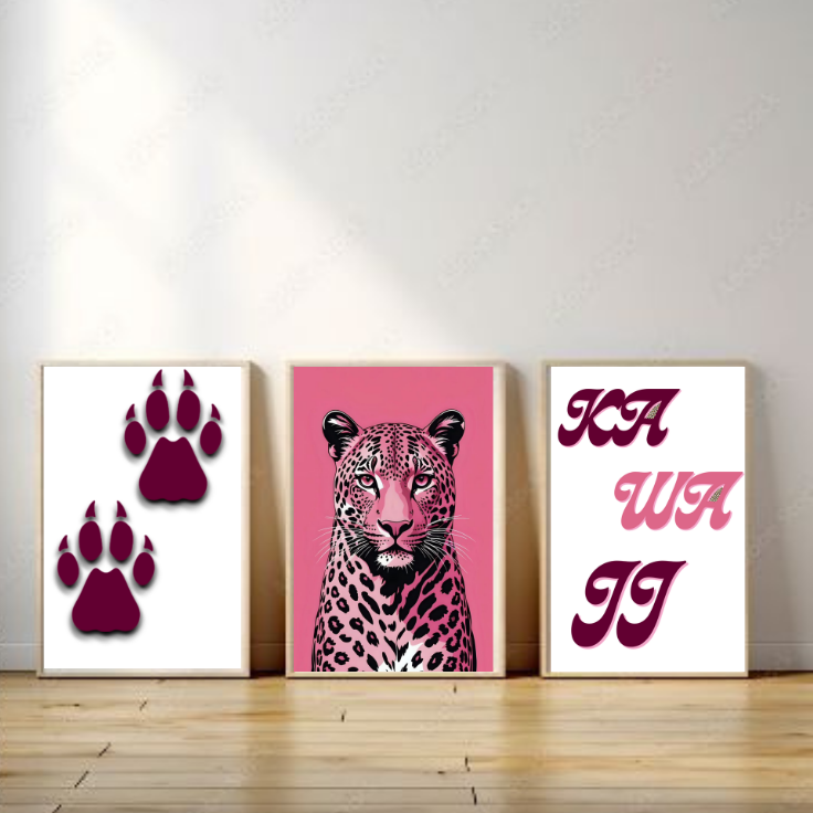 Groovy Retro Pink Cheetah Wall Art - 3 Set | Girly Leopard Poster Print Aesthetic/ Dorm Room & College Apartment Bedroom Decor for Clean Girl